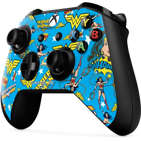 DC Comics Wonder Woman Action pose pattern Xbox One X Controller Skin