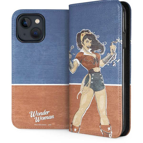 DC Comics Bombshells Wonder Woman Bombshell iPhone 15 Plus Folio Case