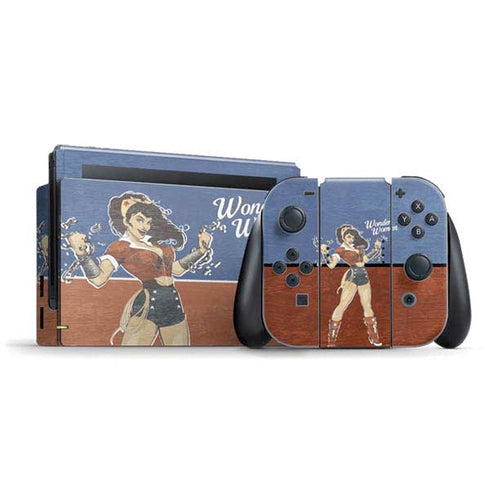 DC Comics Bombshells Wonder Woman Bombshell Nintendo Switch Bundle Skin
