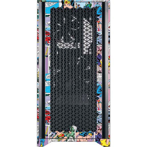 DC Comics Wonder Woman Comic Blast Corsair 4000D Tempered Glass Mid-Tower ATX Case Skin