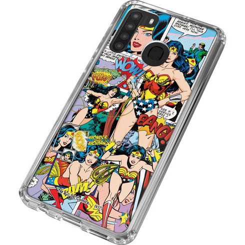 DC Comics Wonder Woman Comic Blast Galaxy A21 Clear Case