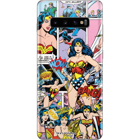 DC Comics Wonder Woman Comic Blast Galaxy S10 Plus Skin