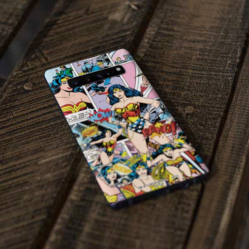 DC Comics Wonder Woman Comic Blast Galaxy S10 Plus Skin