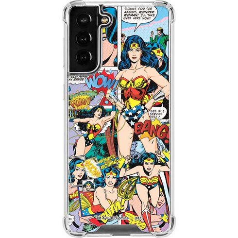 DC Comics Wonder Woman Comic Blast Galaxy S21 Plus 5G Clear Case