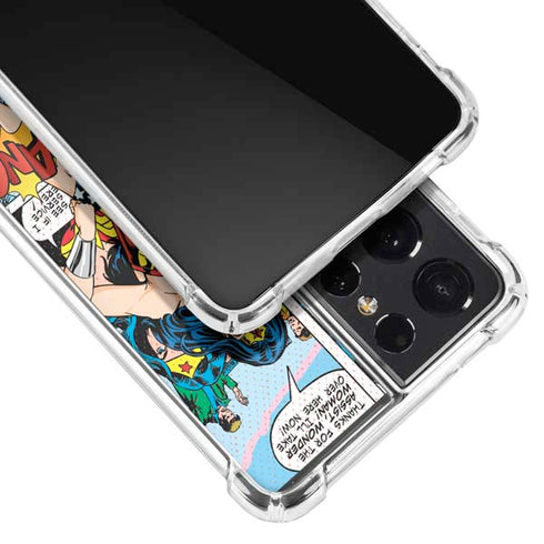 DC Comics Wonder Woman Comic Blast Galaxy S21 Ultra 5G Clear Case