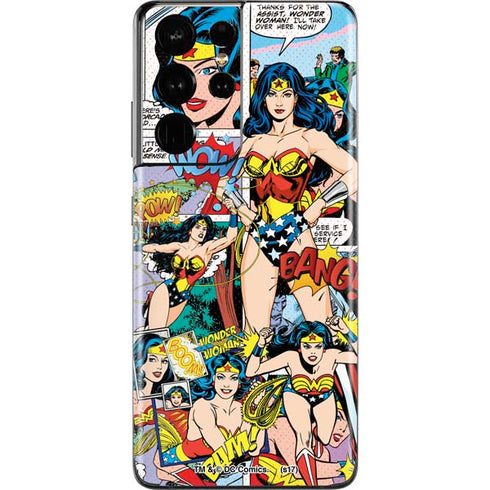 DC Comics Wonder Woman Comic Blast Galaxy S21 Ultra 5G Skin