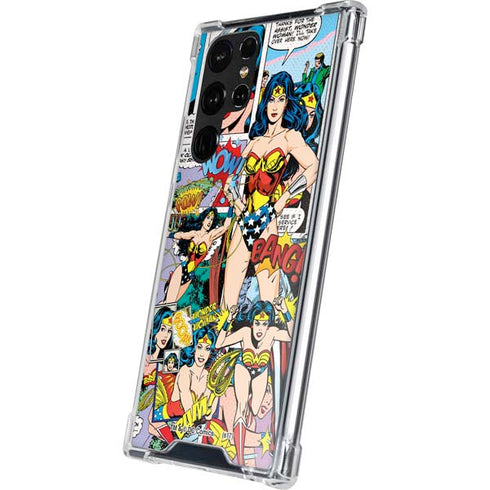 DC Comics Wonder Woman Comic Blast Galaxy S22 Ultra Clear Case