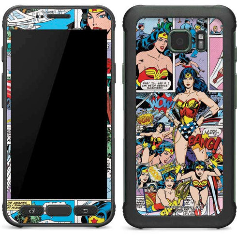 DC Comics Wonder Woman Comic Blast Galaxy S7 Active Skin