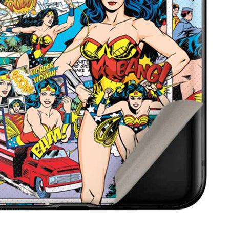 DC Comics Wonder Woman Comic Blast Galaxy Z Flip Skin