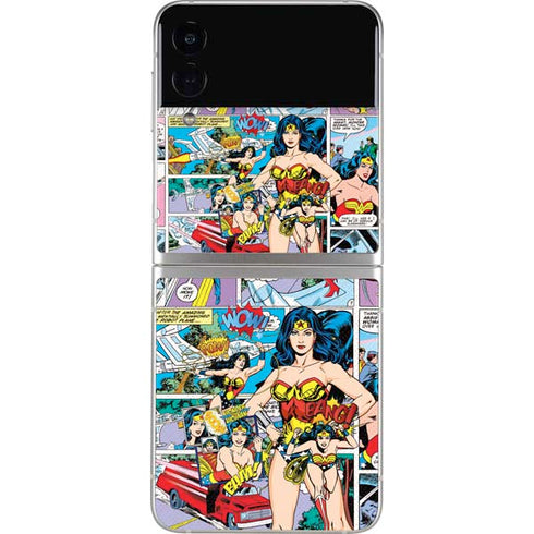 DC Comics Wonder Woman Comic Blast Galaxy Z Flip4 5G Skin