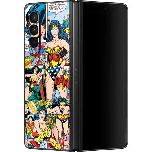 DC Comics Wonder Woman Comic Blast Galaxy Z Fold3 5G Skin