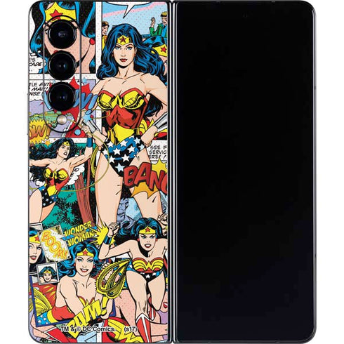 DC Comics Wonder Woman Comic Blast Galaxy Z Fold4 5G Skin