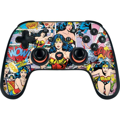 DC Comics Wonder Woman Comic Blast Google Stadia Controller Skin
