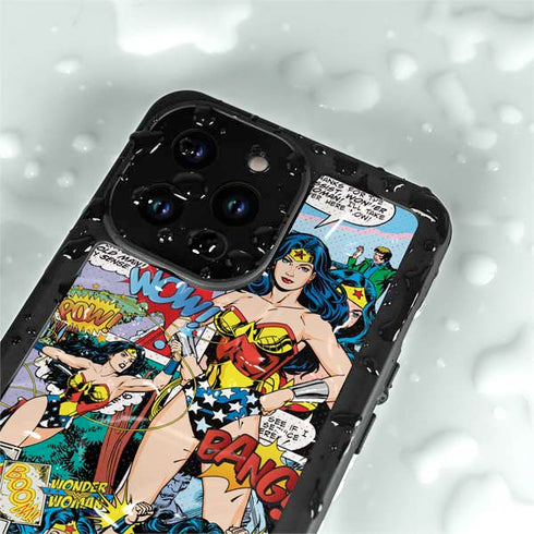 DC Comics Wonder Woman Comic Blast iPhone 14 Pro Max Waterproof Case