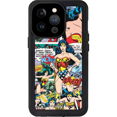 DC Comics Wonder Woman Comic Blast iPhone 15 Pro Waterproof Case