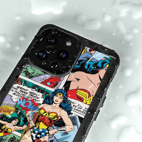 DC Comics Wonder Woman Comic Blast iPhone 15 Pro Waterproof Case