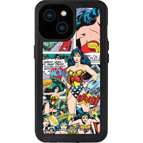 DC Comics Wonder Woman Comic Blast iPhone 15 Waterproof Case