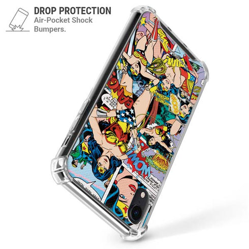 DC Comics Wonder Woman Comic Blast iPhone XR Clear Case
