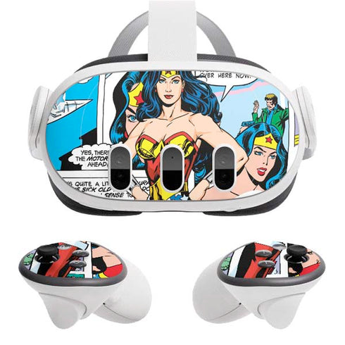 DC Comics Wonder Woman Comic Blast Meta Quest 3 Skin