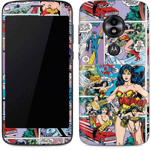 DC Comics Wonder Woman Comic Blast Moto E5 Play Skin
