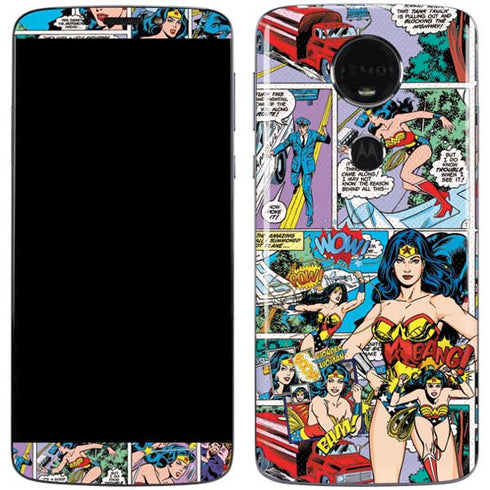 DC Comics Wonder Woman Comic Blast Moto E5 Plus Skin