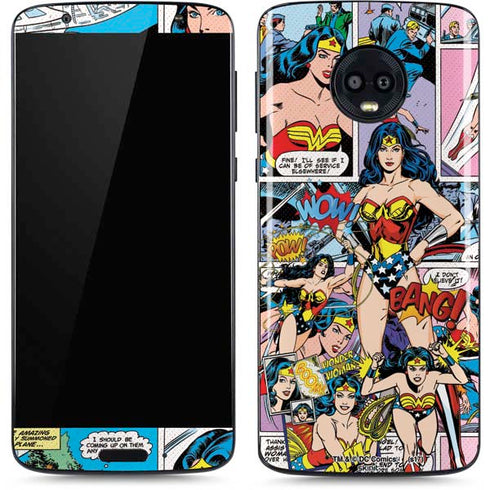 DC Comics Wonder Woman Comic Blast Moto G6 Skin