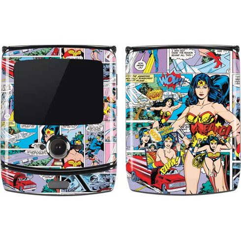 DC Comics Wonder Woman Comic Blast Motorola RAZR Skin
