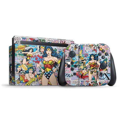 DC Comics Wonder Woman Comic Blast Nintendo Switch Bundle Skin