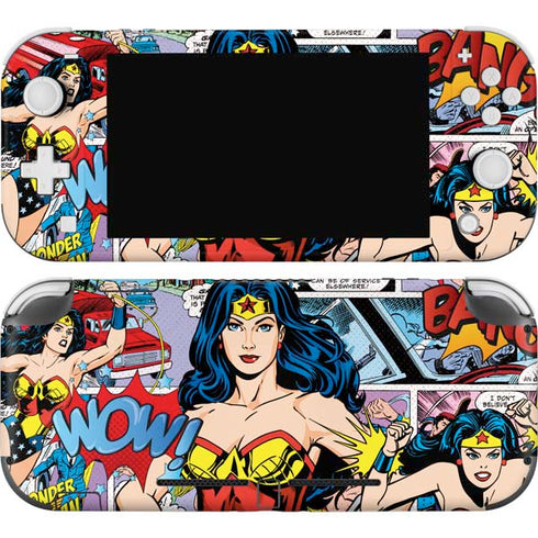 DC Comics Wonder Woman Comic Blast Nintendo Switch Lite Skin