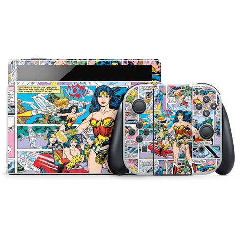 DC Comics Wonder Woman Comic Blast Nintendo Switch OLED (2021) Skin