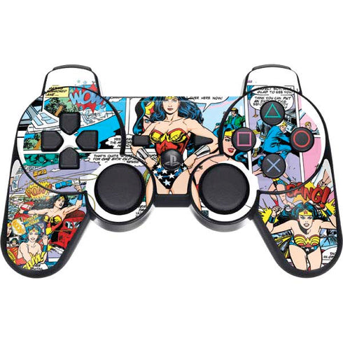 DC Comics Wonder Woman Comic Blast PS3 Dual Shock wireless controller Skin