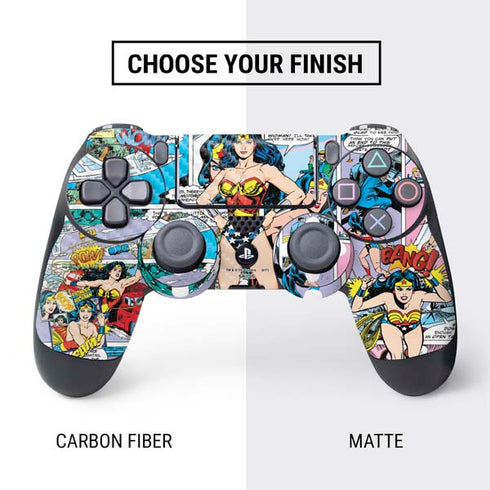DC Comics Wonder Woman Comic Blast PS4 Controller Skin