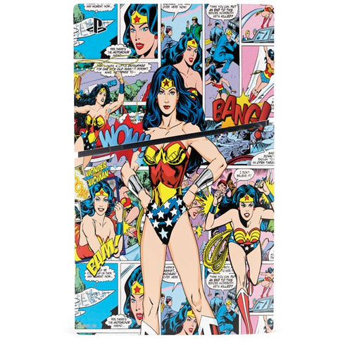 DC Comics Wonder Woman Comic Blast PS5 Slim Disk Console Skin
