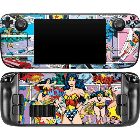 DC Comics Wonder Woman Comic Blast Steam Deck Handheld Gaming Computer Skin