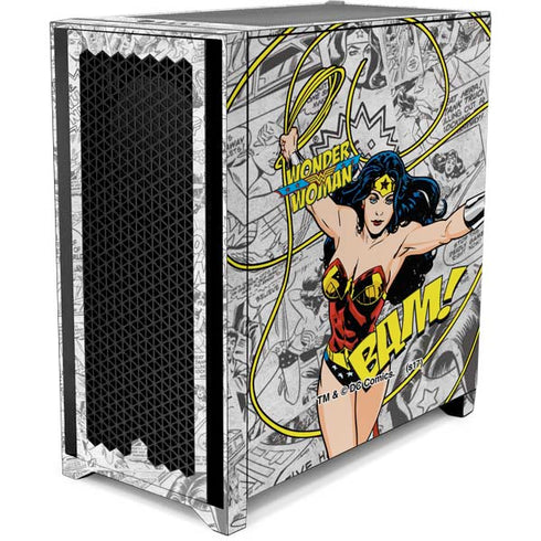 DC Comics Wonder Woman Classic Action Pose Corsair 4000D Tempered Glass Mid-Tower ATX Case Skin
