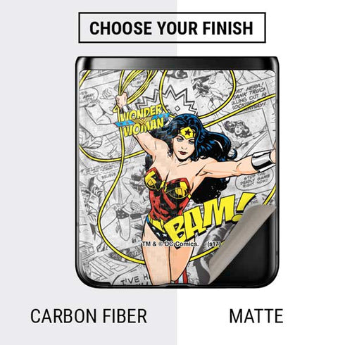 DC Comics Wonder Woman Classic Action Pose Galaxy Z Flip Skin