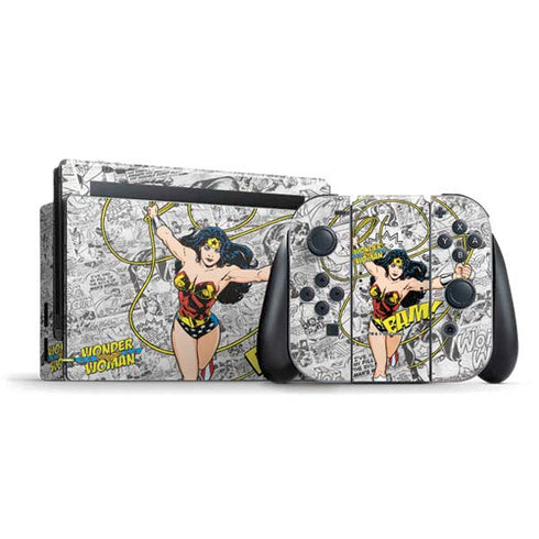 DC Comics Wonder Woman Classic Action Pose Nintendo Switch Bundle Skin