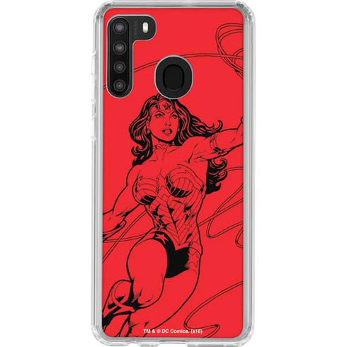 DC Comics Wonder Woman Comic Pop Galaxy A21 Clear Case