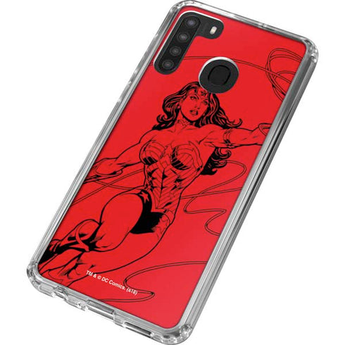 DC Comics Wonder Woman Comic Pop Galaxy A21 Clear Case