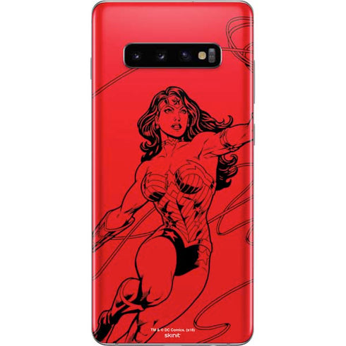 DC Comics Wonder Woman Comic Pop Galaxy S10 Plus Skin