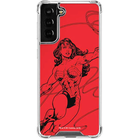 DC Comics Wonder Woman Comic Pop Galaxy S21 FE Clear Case