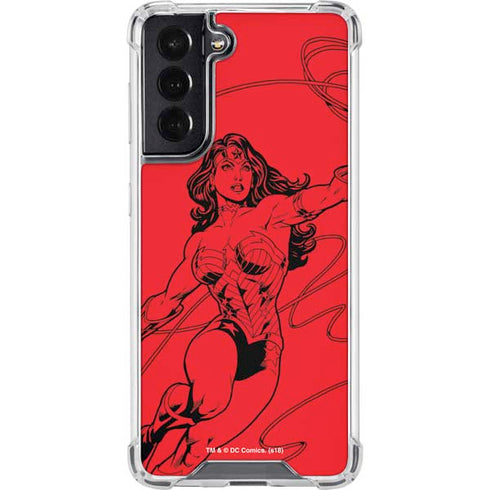 DC Comics Wonder Woman Comic Pop Galaxy S22 Clear Case