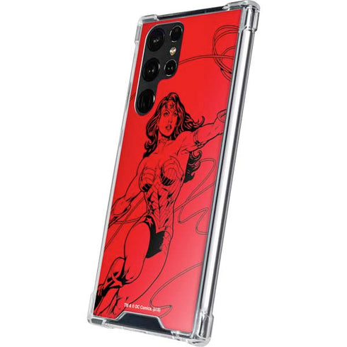 DC Comics Wonder Woman Comic Pop Galaxy S22 Ultra Clear Case