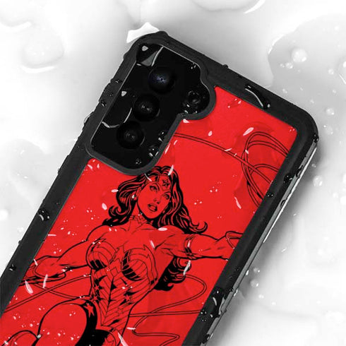 DC Comics Wonder Woman Comic Pop Galaxy S23 Plus Waterproof Case