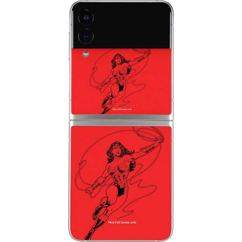 DC Comics Wonder Woman Comic Pop Galaxy Z Flip4 5G Skin