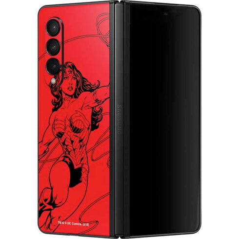 DC Comics Wonder Woman Comic Pop Galaxy Z Fold3 5G Skin