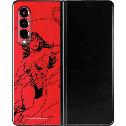 DC Comics Wonder Woman Comic Pop Galaxy Z Fold3 5G Skin