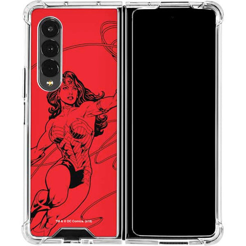 DC Comics Wonder Woman Comic Pop Galaxy Z Fold4 5G Clear Case