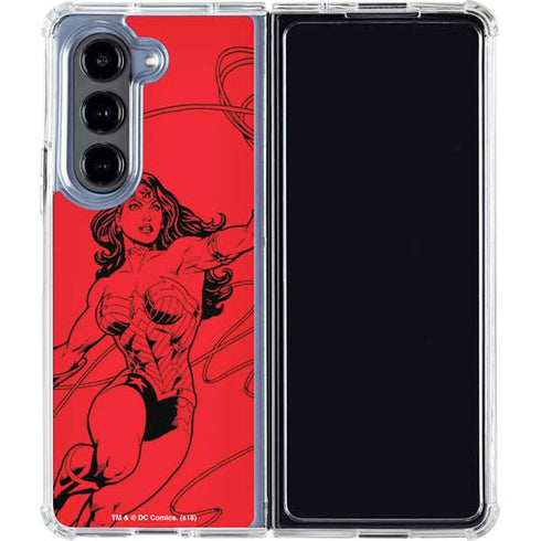 DC Comics Wonder Woman Comic Pop Galaxy Z Fold5 5G Clear Case