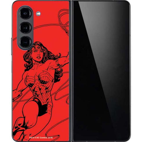 DC Comics Wonder Woman Comic Pop Galaxy Z Fold5 5G Skin